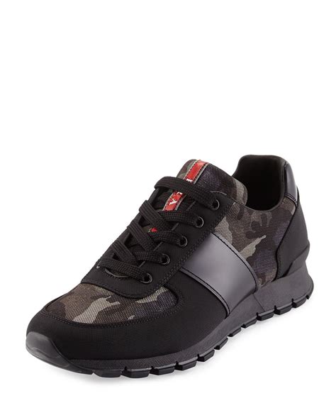 prada camouflage print running sneakers|prada leather sneakers women's.